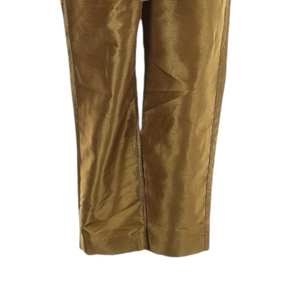 Calliope Olive Green Satin Wrap Trouser Pants Size M NWT Ruched High Rise Dressy - Picture 6 of 10